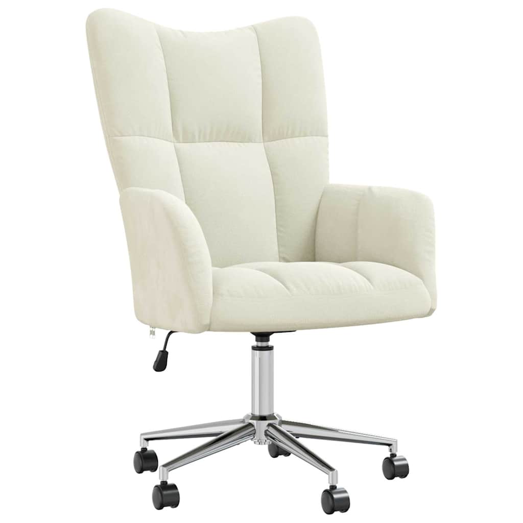 Relaxstoel fluweel crèmewit
