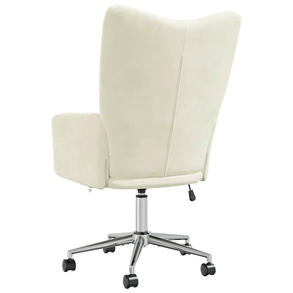 Relaxstoel fluweel crèmewit