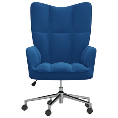 Relaxstoel fluweel blauw