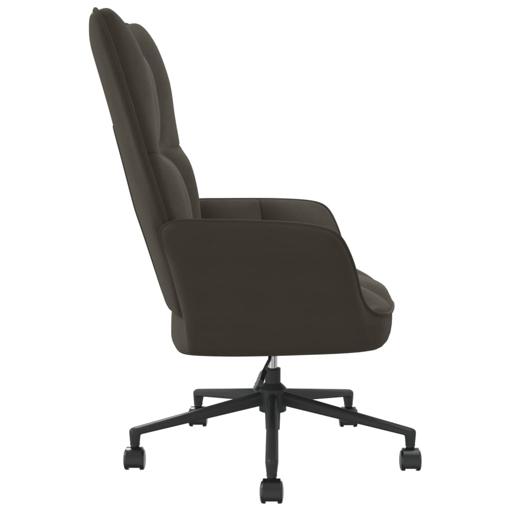 Relaxstoel fluweel donkergrijs