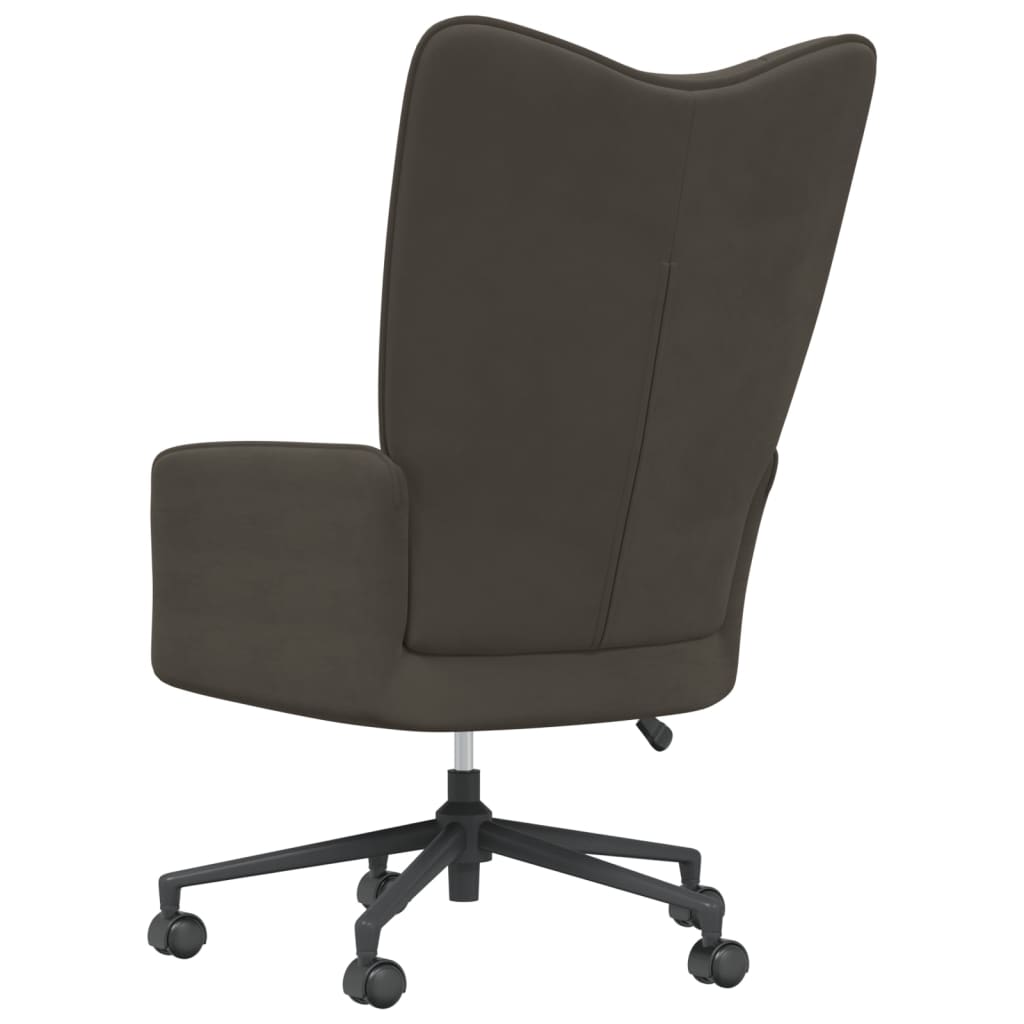 Relaxstoel fluweel donkergrijs