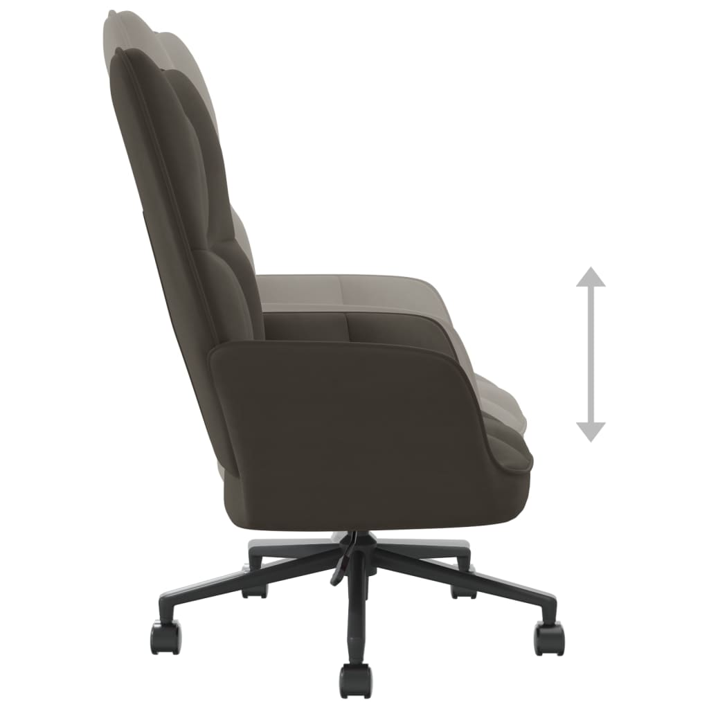Relaxstoel fluweel donkergrijs