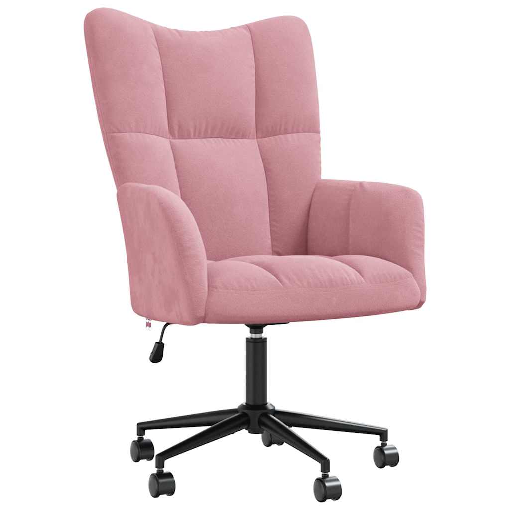 Relaxstoel fluweel roze