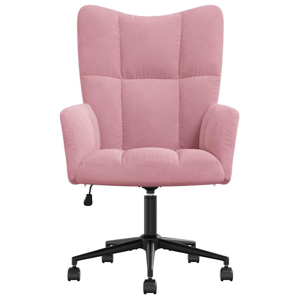 Relaxstoel fluweel roze