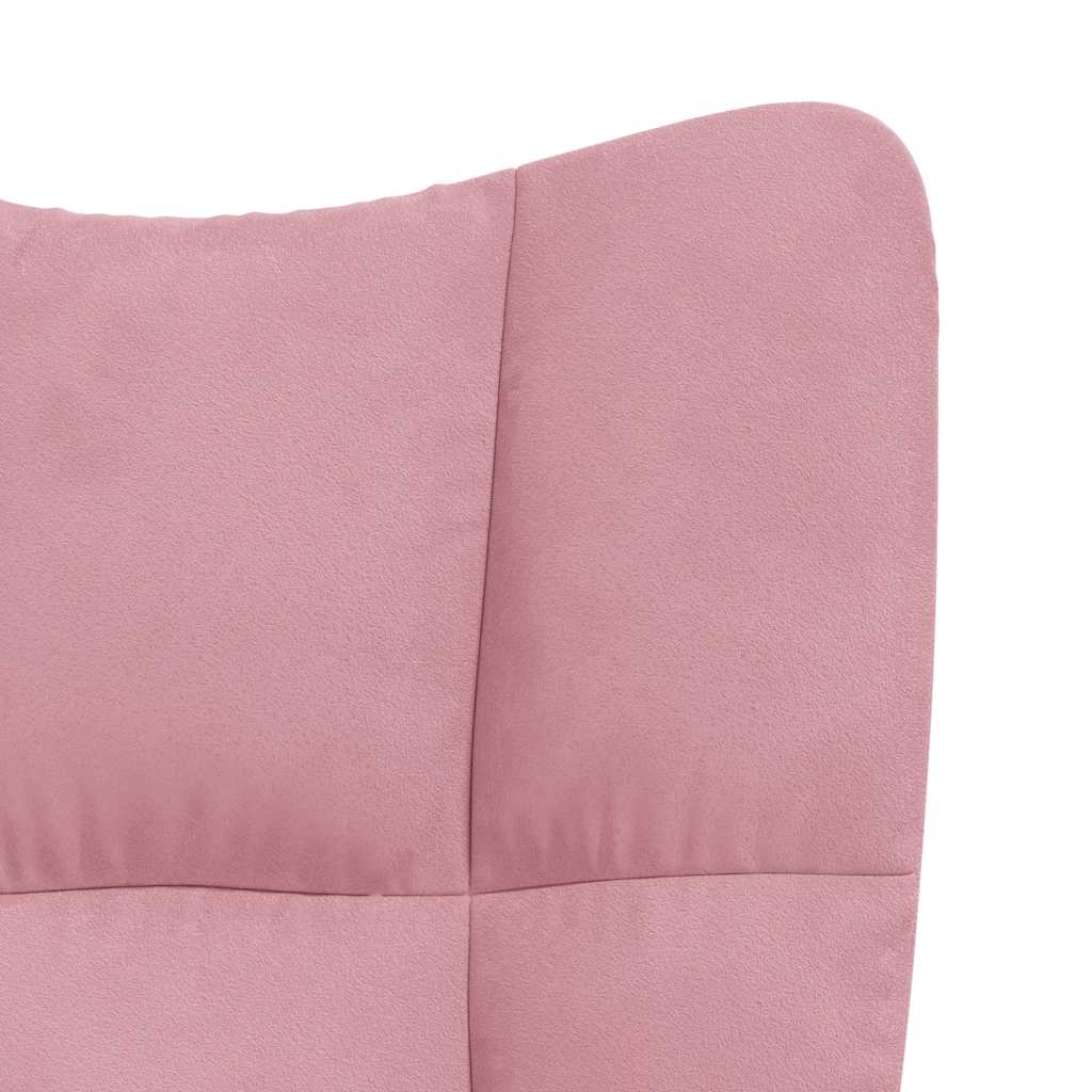 Relaxstoel fluweel roze