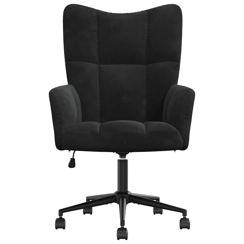 Relaxstoel fluweel zwart
