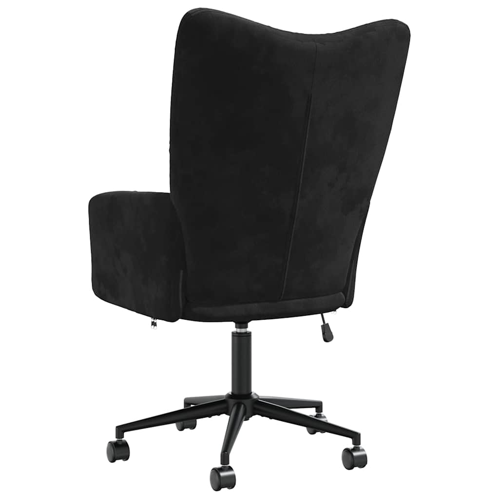 Relaxstoel fluweel zwart