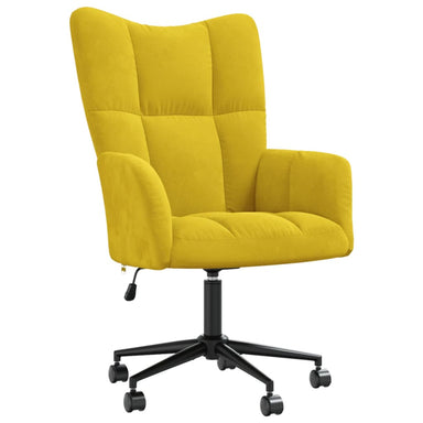 Relaxstoel fluweel mosterdgeel