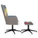 Relaxstoel met voetenbank patchwork stof
