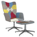 Relaxstoel met voetenbank patchwork stof