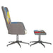 Relaxstoel met voetenbank patchwork stof