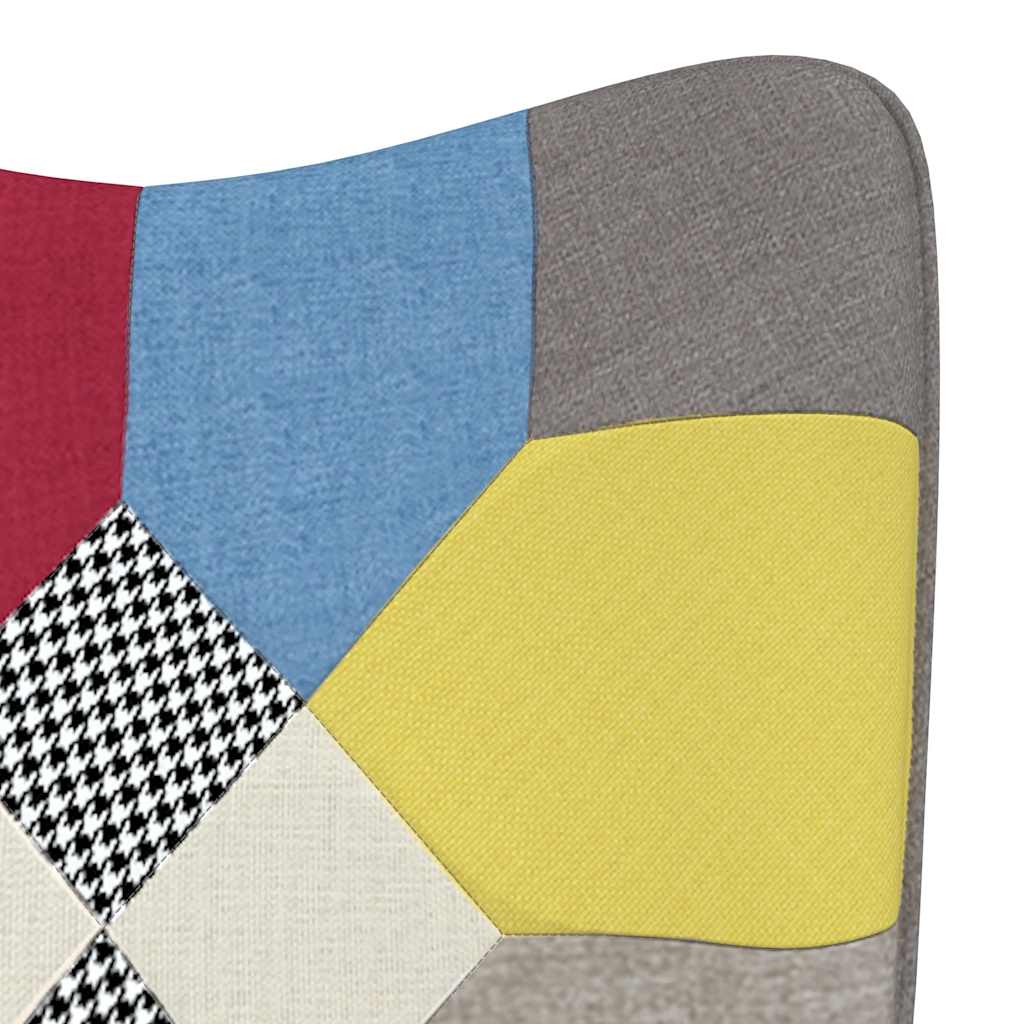 Relaxstoel met voetenbank patchwork stof