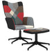 Relaxstoel met voetenbank patchwork stof