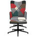 Relaxstoel met voetenbank patchwork stof