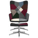 Relaxstoel met voetenbank patchwork stof