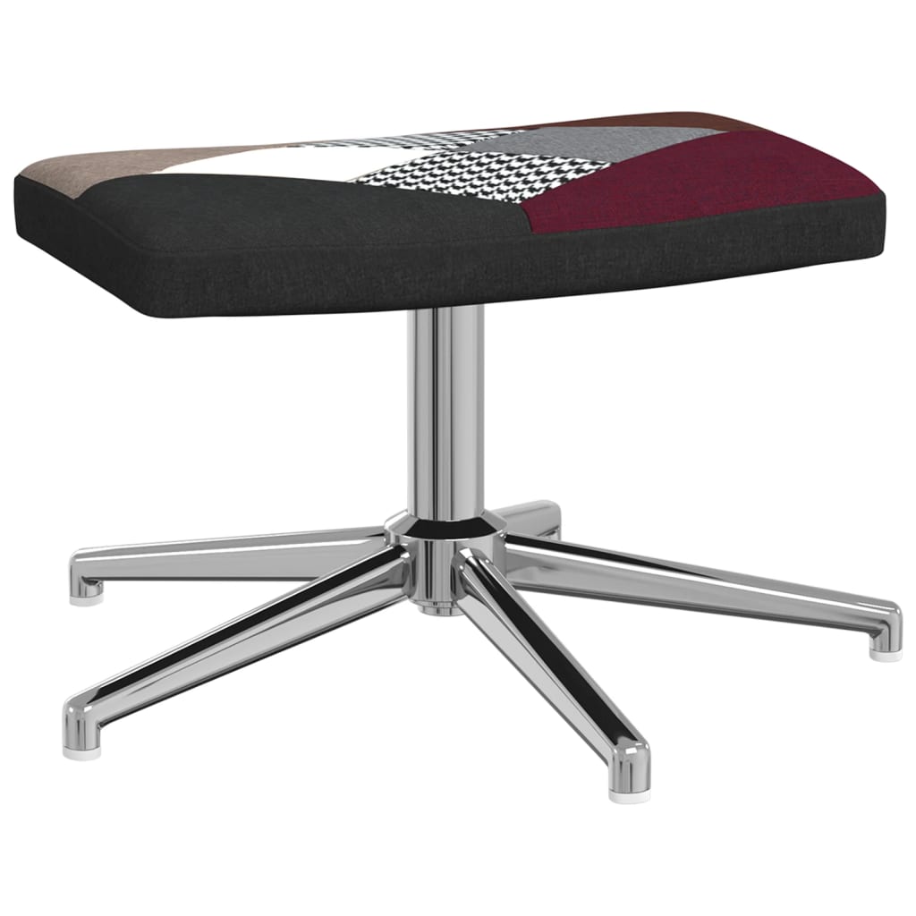 Relaxstoel met voetenbank patchwork stof