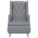 Fauteuil met massief rubberwood schommelpoten stof lichtgrijs