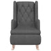 Fauteuil met massief rubberwood schommelpoten stof donkergrijs