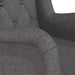 Fauteuil met massief rubberwood schommelpoten stof donkergrijs