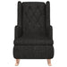 Fauteuil met massief rubberwood schommelpoten stof zwart