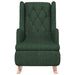 Fauteuil met massief rubberwood schommelpoten stof donkergroen