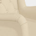 Fauteuil met massief rubberwood schommelpoten stof crèmekleurig