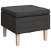 Kruk met houten poten stof donkergrijs