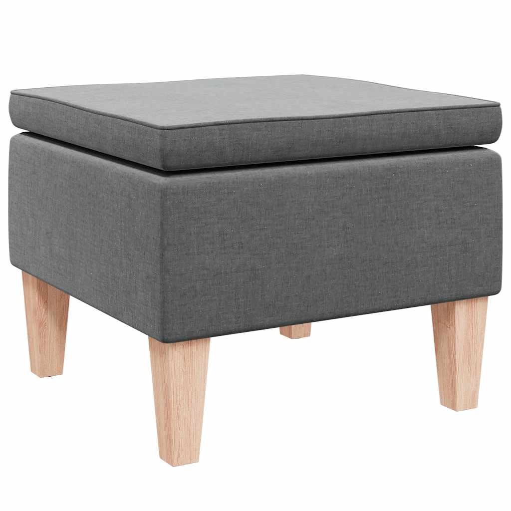 Kruk met houten poten stof donkergrijs