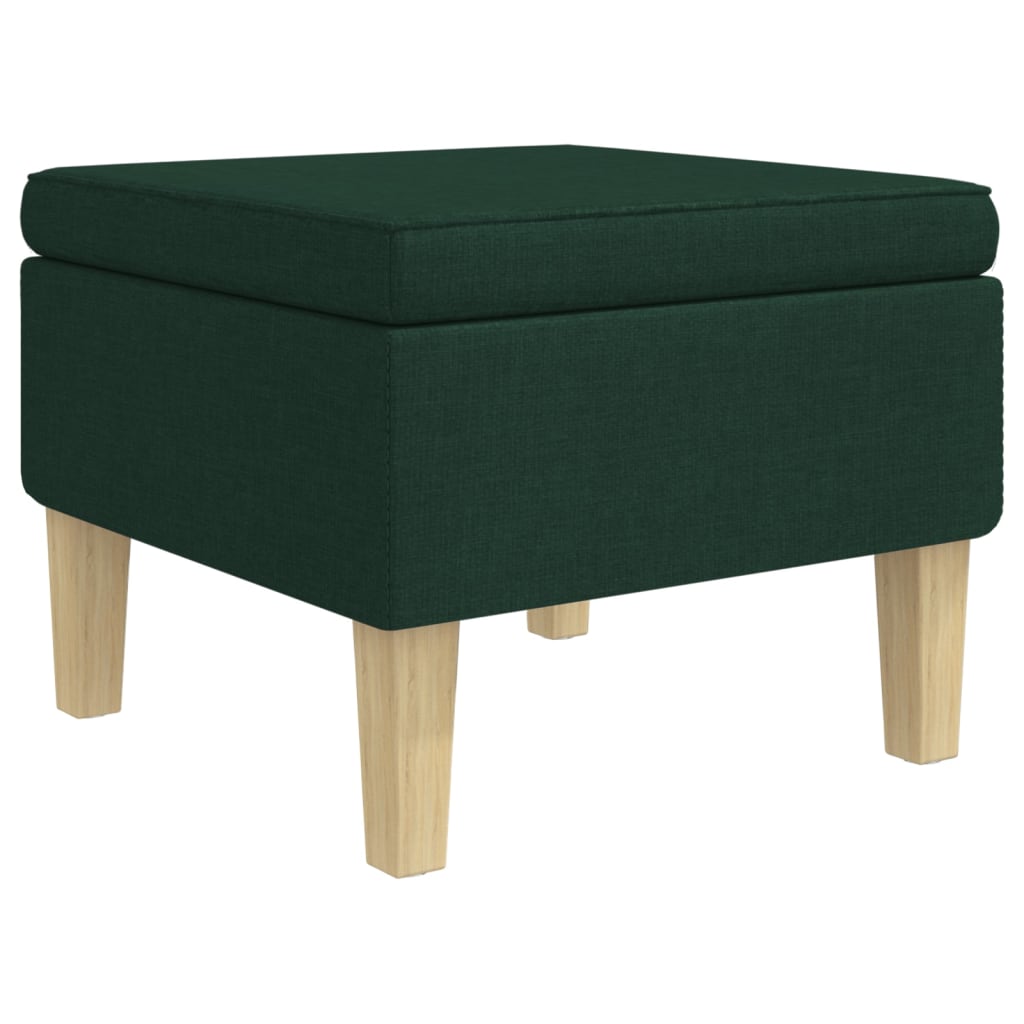 Kruk met houten poten stof donkergroen