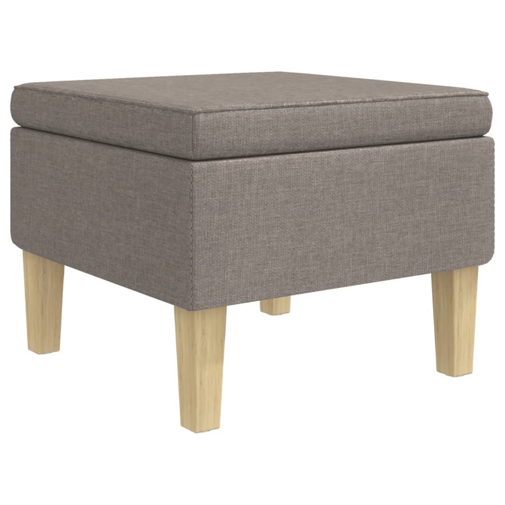 Kruk met houten poten stof taupe