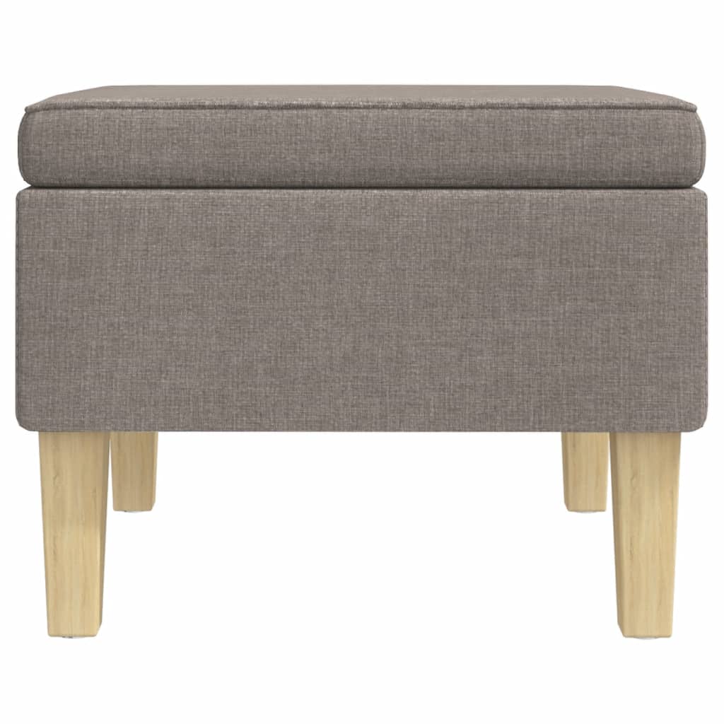 Kruk met houten poten stof taupe