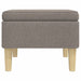 Kruk met houten poten stof taupe