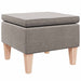 Kruk met houten poten stof taupe