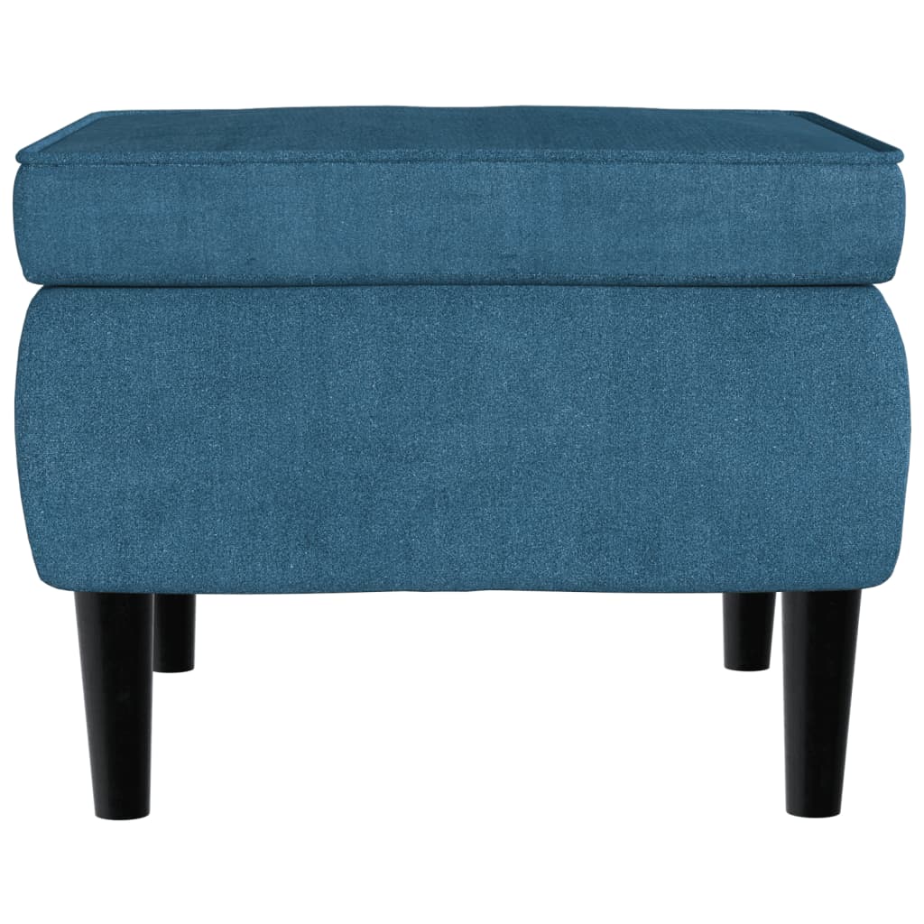 Kruk met houten poten fluweel blauw
