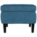 Kruk met houten poten fluweel blauw