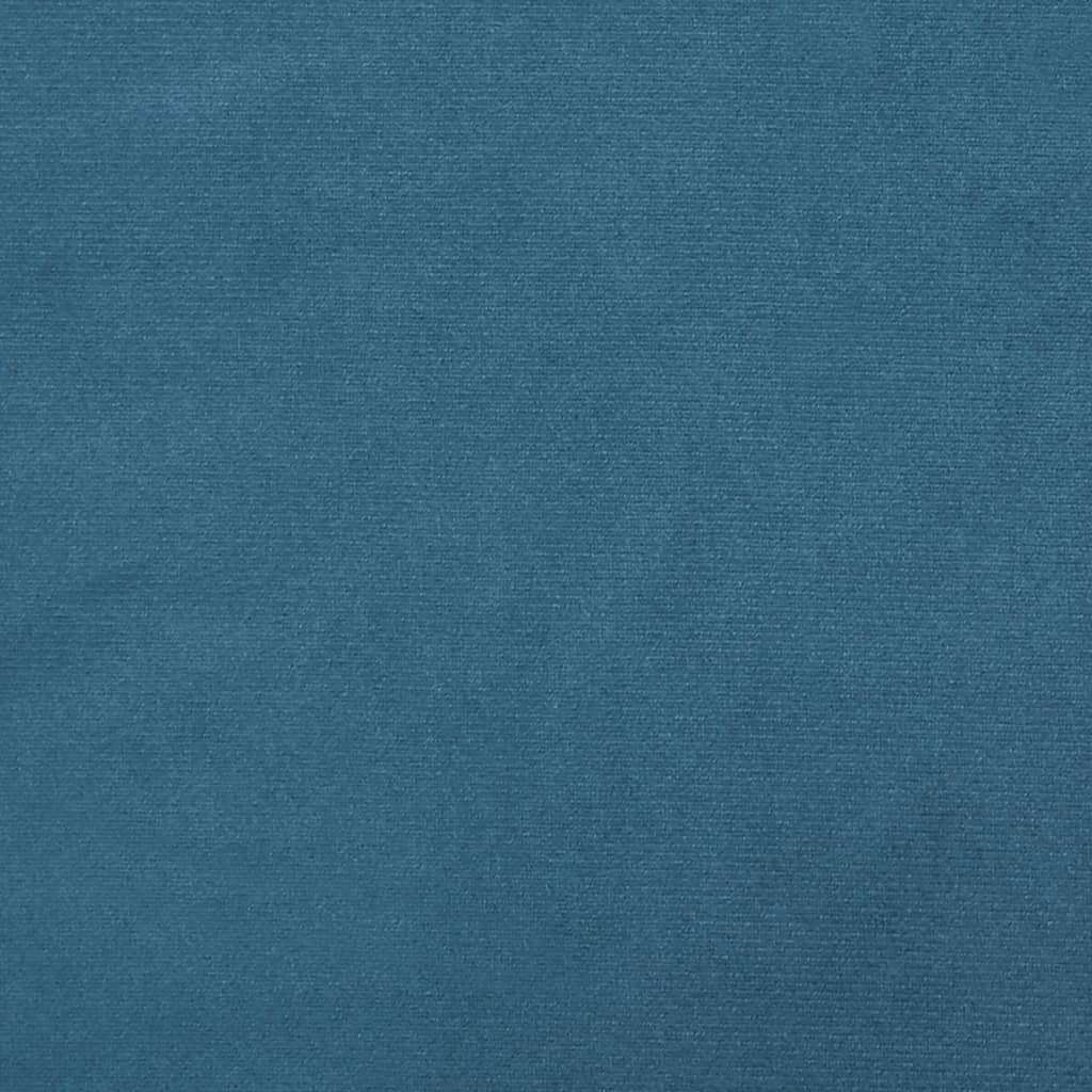 Kruk met houten poten fluweel blauw