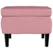 Kruk met houten poten fluweel roze