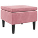 Kruk met houten poten fluweel roze
