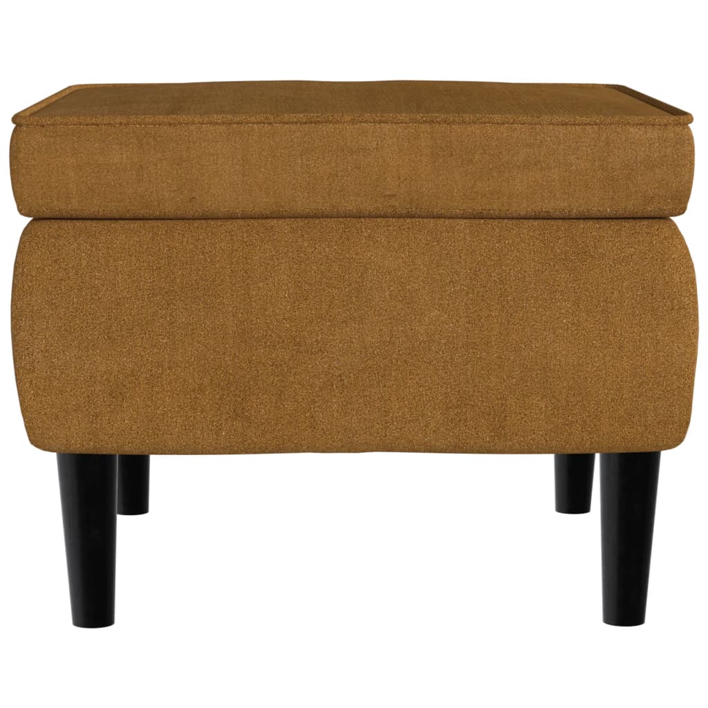 Kruk met houten poten fluweel bruin