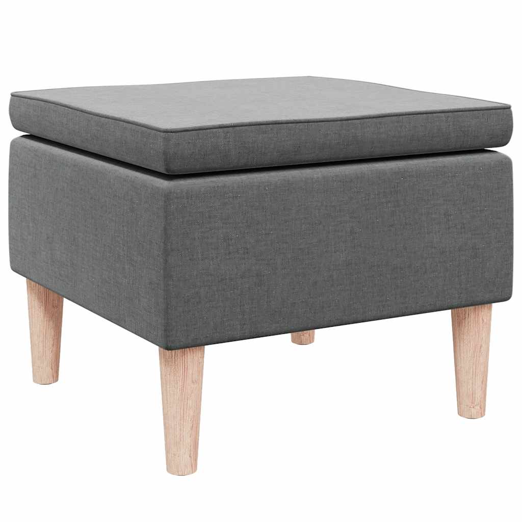 Kruk met houten poten stof donkergrijs