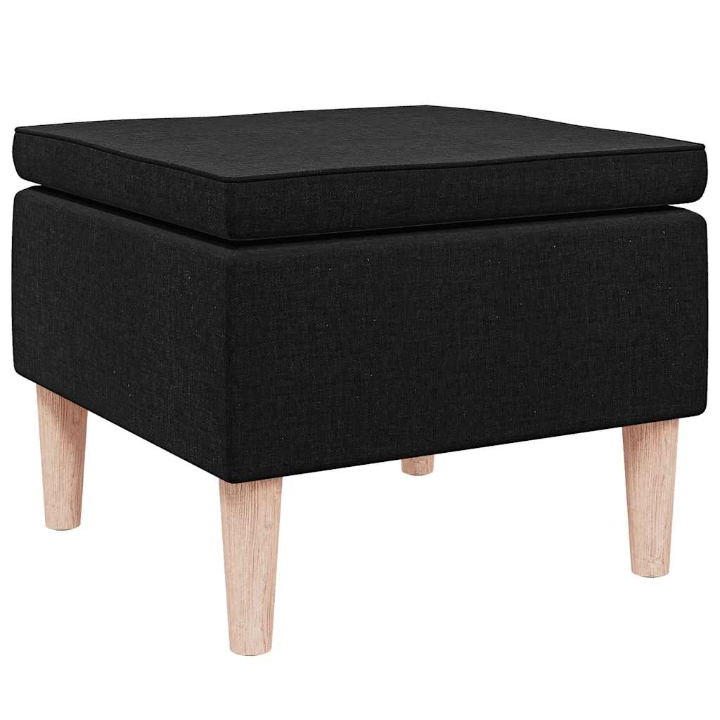 Kruk met houten poten stof zwart