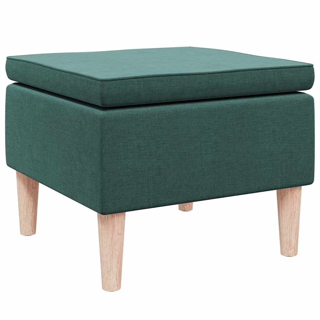 Kruk met houten poten stof donkergroen