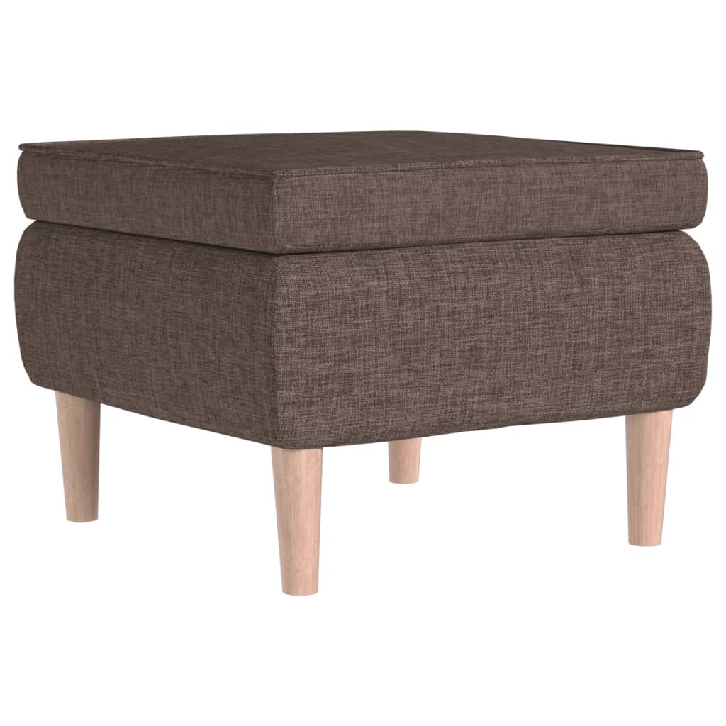 Kruk met houten poten stof taupe