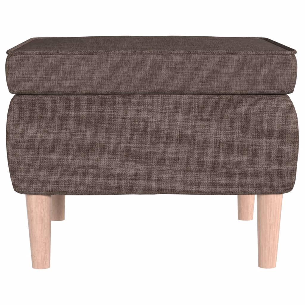 Kruk met houten poten stof taupe