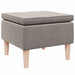 Kruk met houten poten stof taupe