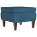 Kruk met houten poten fluweel blauw