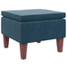 Kruk met houten poten fluweel blauw