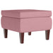 Kruk met houten poten fluweel roze