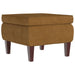 Kruk met houten poten fluweel bruin