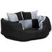 Hondenkussen omkeerbaar en wasbaar 65x50x20 cm grijs en zwart
